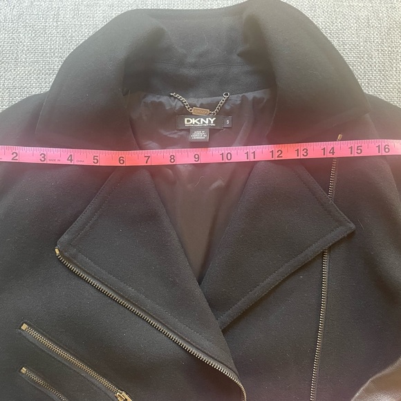 DKNY Leather and Wool Bomber Jacket Size S - Picture 3 of 6